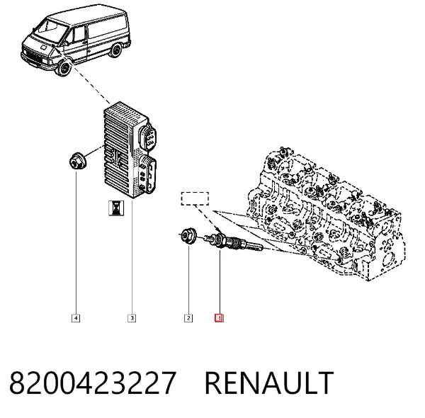 Bujía de precalentamiento 8200423227 Renault (RVI)