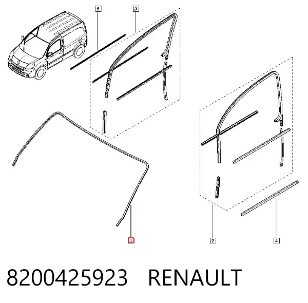 Moldura de parabrisas 8200425923 Renault (RVI)