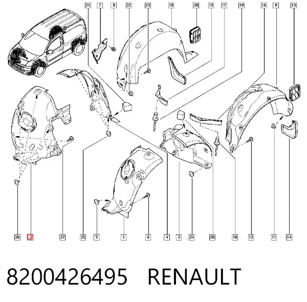 Guardalodos interior delantero derecho 8200426495 Renault (RVI)