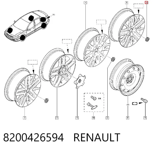 Tapacubos 8200426594 Renault (RVI)