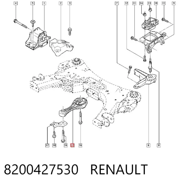 Soporte de motor delantero 8200427530 Renault (RVI)