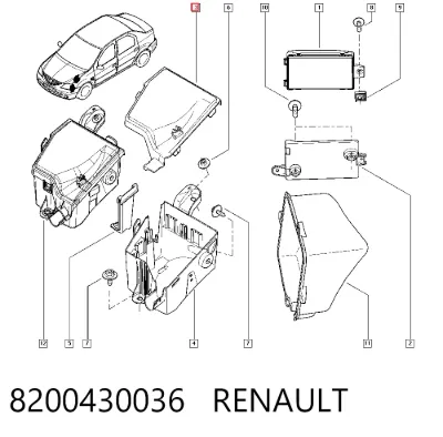 Carcasa de la caja de fusibles RENAULT 8200430036