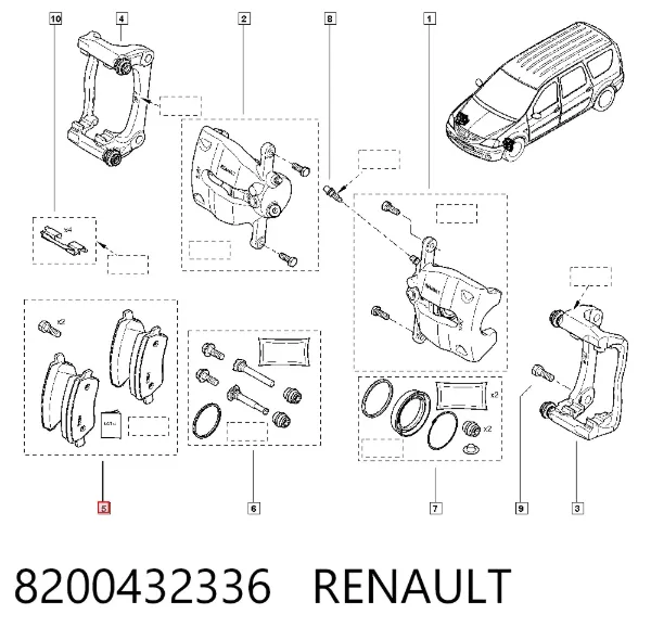 Pastillas de freno 8200432336 Renault (RVI)