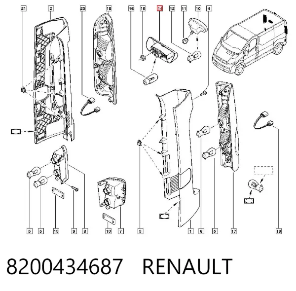 Luz matricula 8200434687 Renault (RVI)