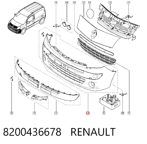 Paragolpes 8200436678 Renault (RVI)