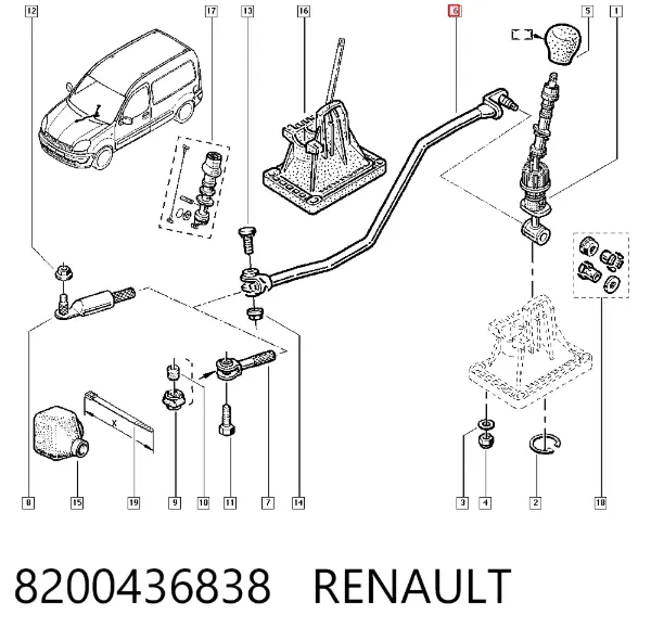 Varilla selectora de la transmisión 8200436838 Renault (RVI)