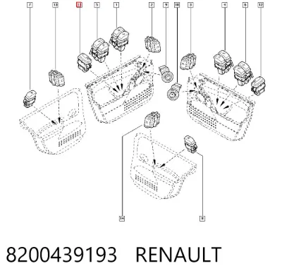 Botón de bloqueo de puertas RENAULT 8200439193