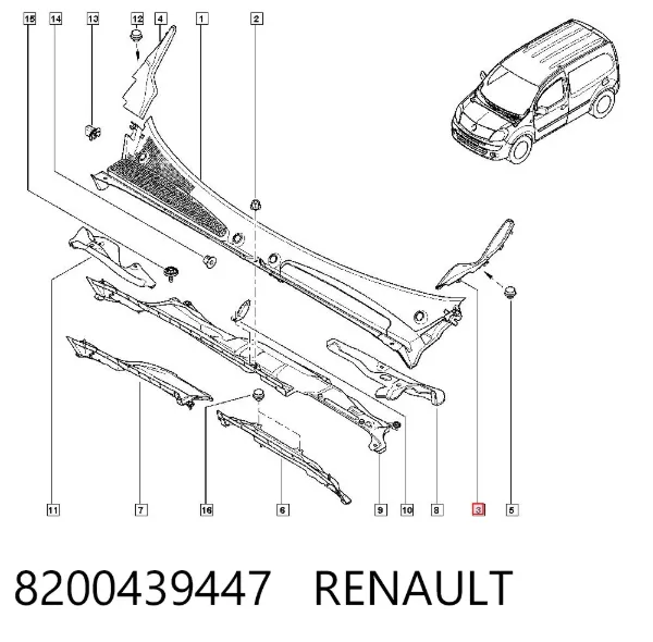 Tapón lateral de cubrejunta 8200439447 Renault (RVI)