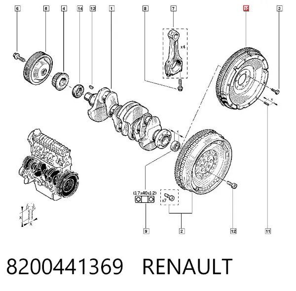 Volante motor 8200441369 Renault (RVI)