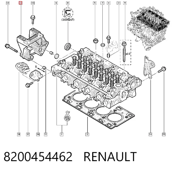 Soporte derecho del motor 8200454462 Renault (RVI)