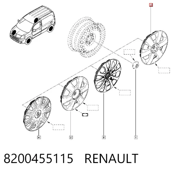Tapacubos 8200455115 Renault (RVI)