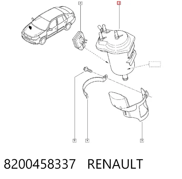 Filtro de combustible 8200458337 Renault (RVI)