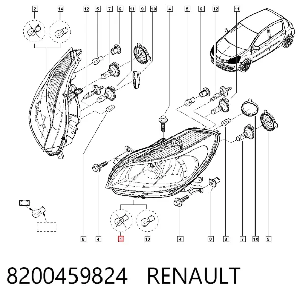 Faro izquierdo 8200459824 Renault (RVI)