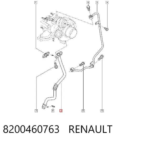 Tubo de drenaje de aceite de turbocompresor 8200460763 Renault (RVI)