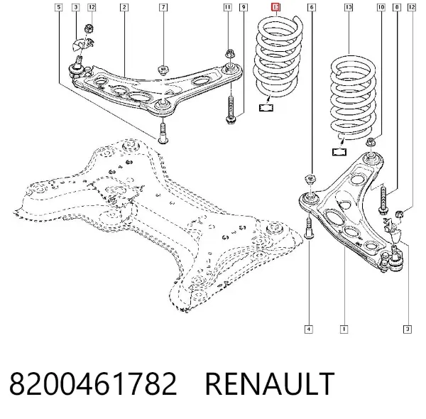 Muelle delantero 8200461782 Renault (RVI)