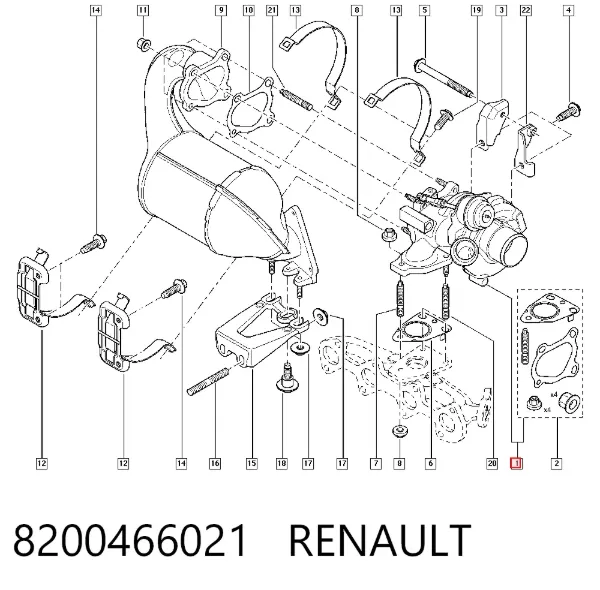 Turbocompresor 8200466021 Renault (RVI)