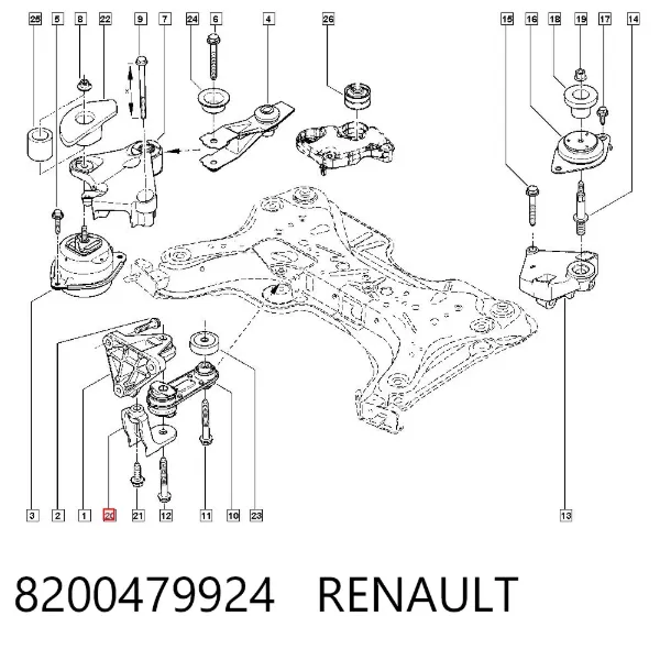 Taco de caja de cambios Renault Laguna II