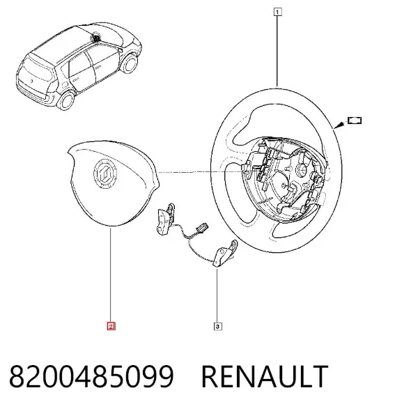Airbag de volante 8200485099 Renault (RVI)