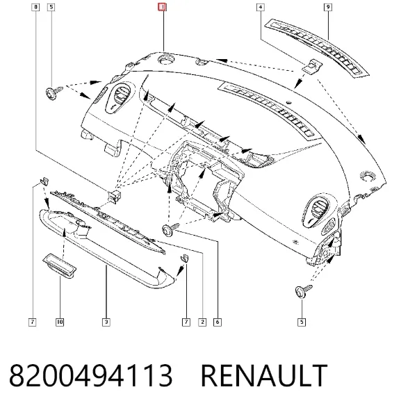 Salpicadero 8200494113 Renault (RVI)