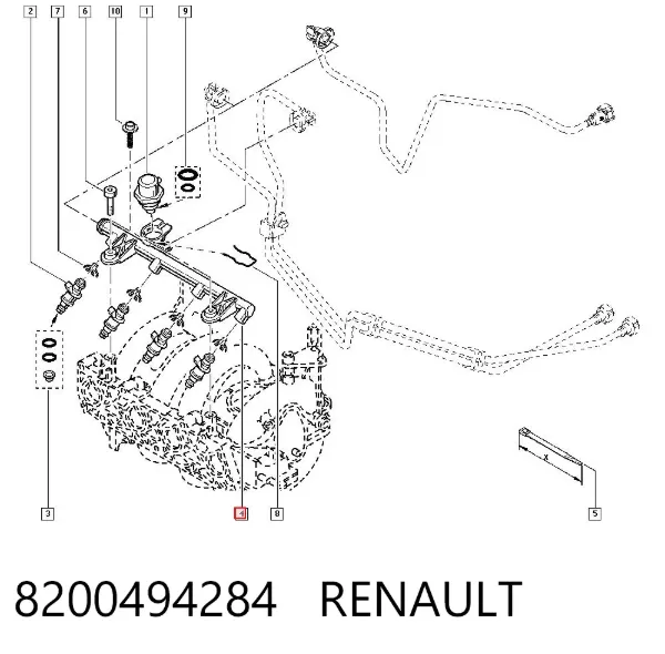 Rampa de combustible 8200494284 Renault (RVI)