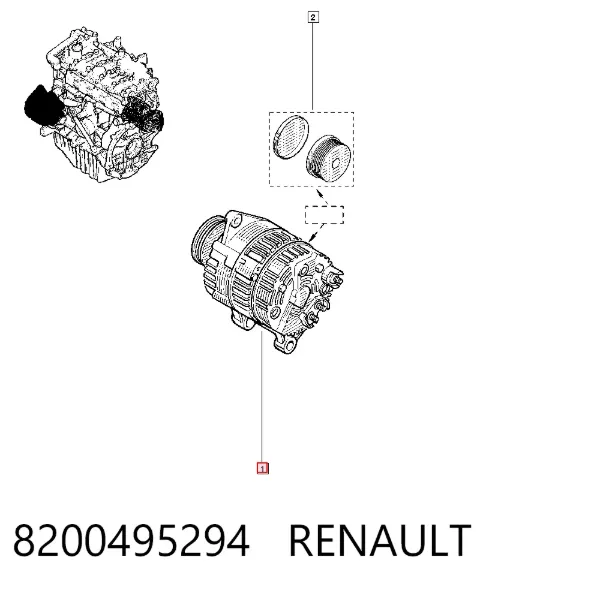 Alternador 8200495294 Renault (RVI)