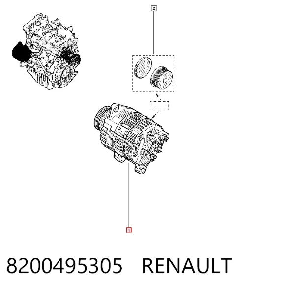 Alternador 8200495305 Renault (RVI)