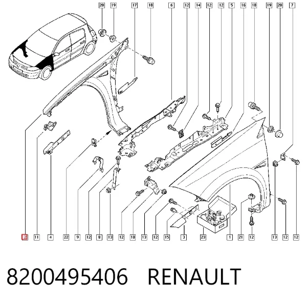 Aleta 8200495406 Renault (RVI)