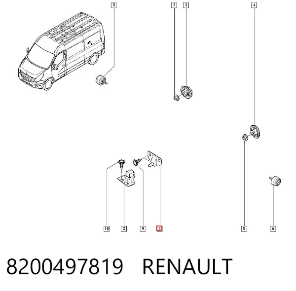 Tope de puerta 8200497819 Renault (RVI)