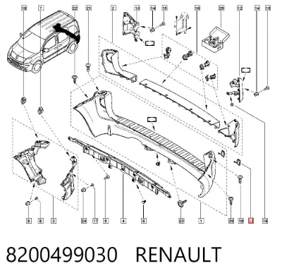 Tapa de gancho de remolque trasero del parachoques RENAULT 8200499030