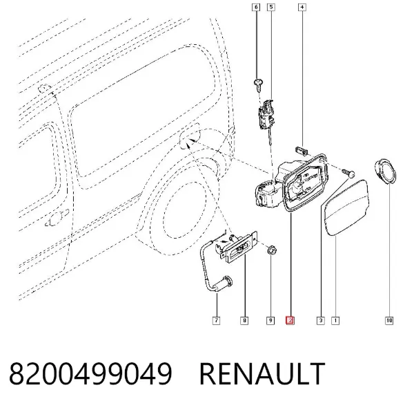 Carcasa del tubo de llenado del tanque de combustible 8200499049 Renault (RVI)