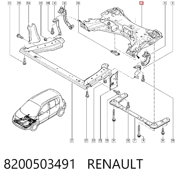 Puente delantero 8200503491 Renault (RVI)