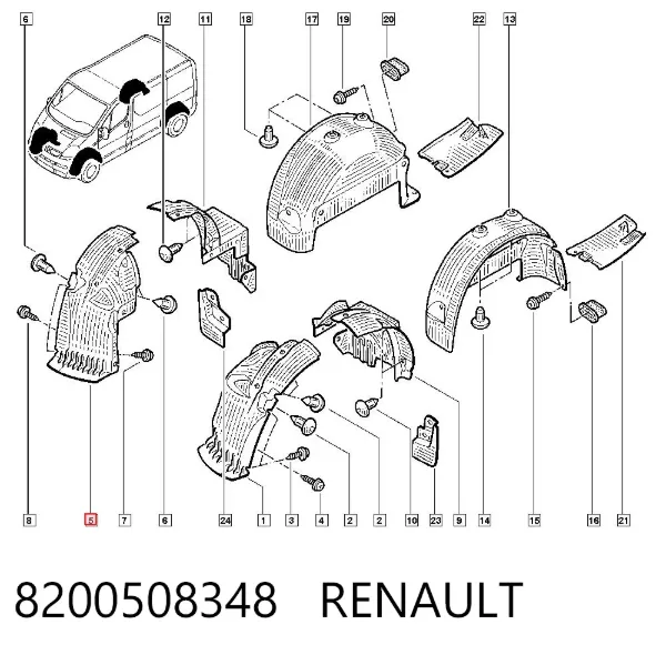 Guardalodos interior delantero derecho 8200508348 Renault (RVI)