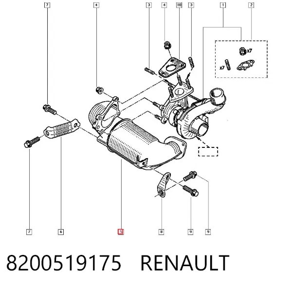 Catalizador 8200519175 Renault (RVI)