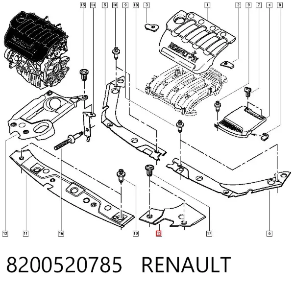 Tapa motor Renault LOGAN II