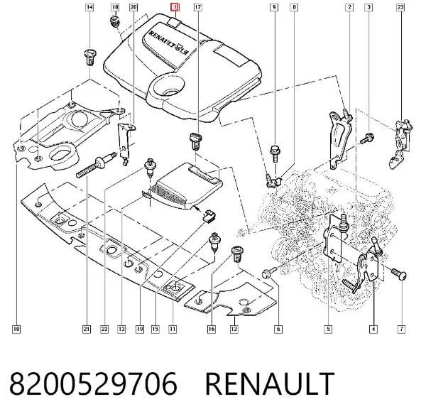 Tapa motor 8200529706 Renault (RVI)