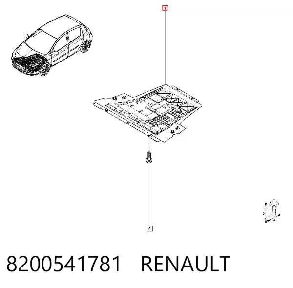 Protección motor / empotramiento 8200541781 Renault (RVI)