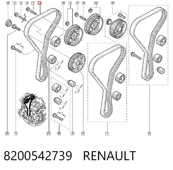 Correa distribución 8200542739 Renault (RVI)