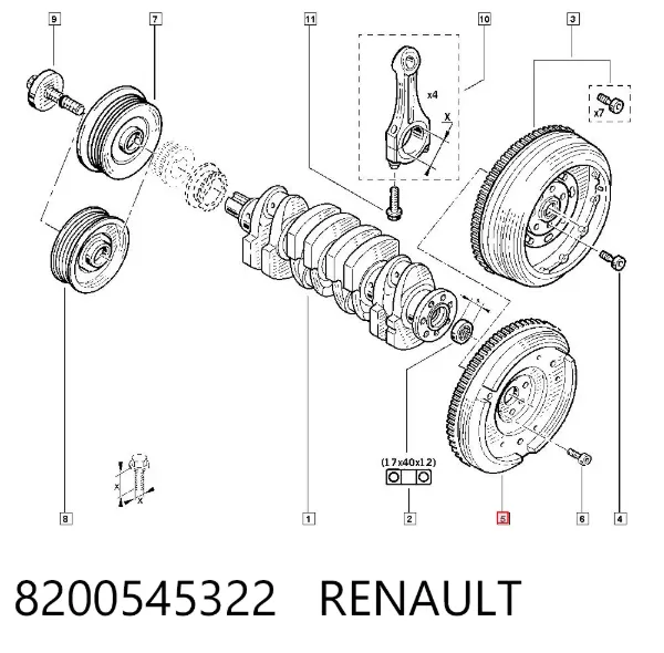 Volante motor 8200545322 Renault (RVI)