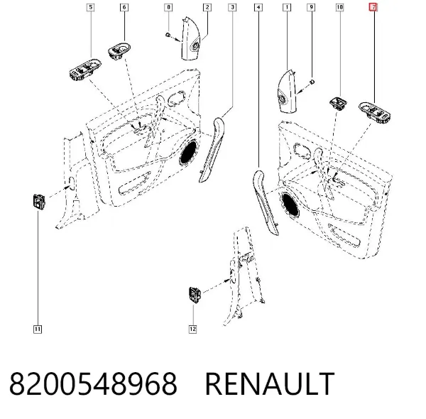 Unidad de control de elevalunas delantero derecho 8200548968 Renault (RVI)