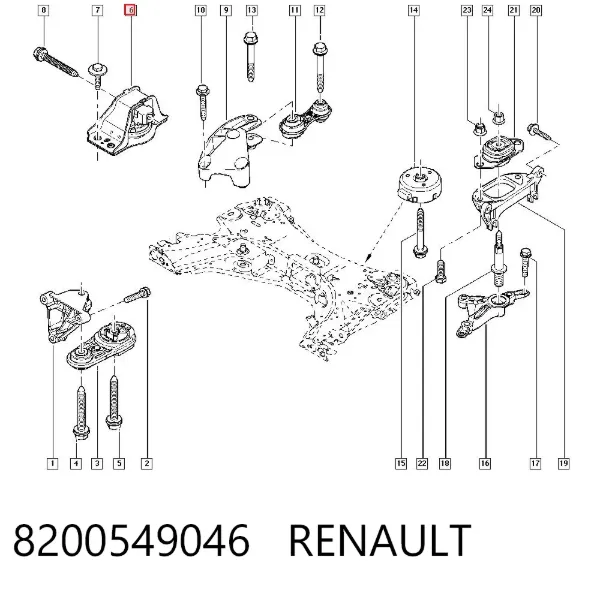 Soporte de motor derecho 8200549046 Renault (RVI)