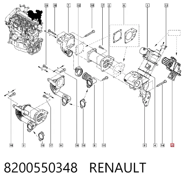 Válvula EGR 8200550348 Renault (RVI)