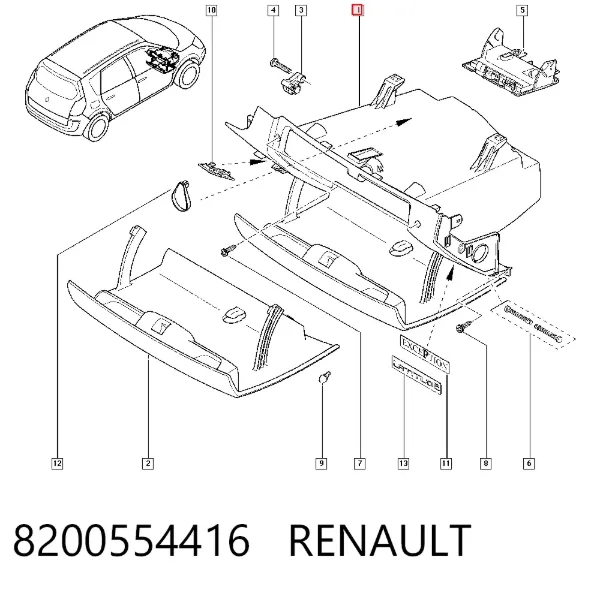 Guantera 8200554416 Renault (RVI)
