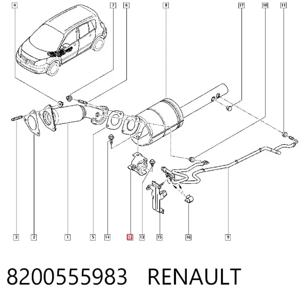 Soporte escape 8200555983 Renault (RVI)