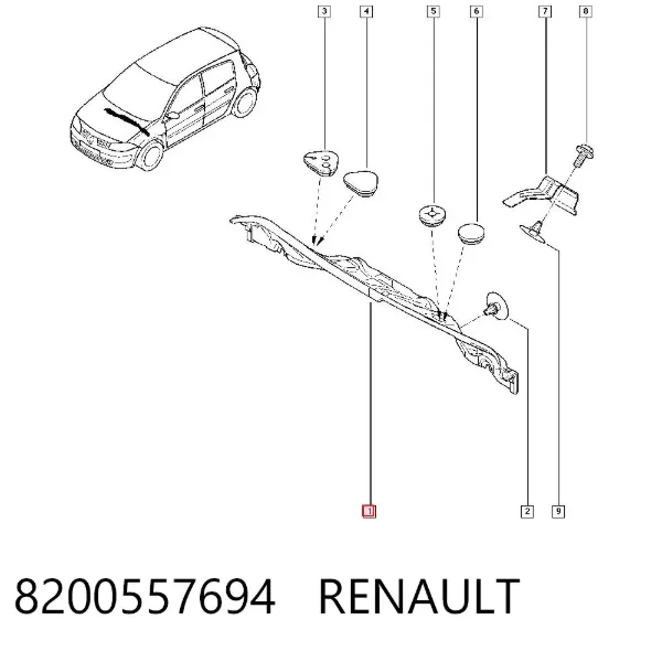 Aislamiento acústico del cortafuegos 8200557694 Renault (RVI)