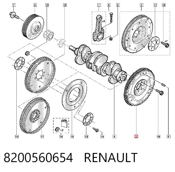 Volante motor 8200560654 Renault (RVI)