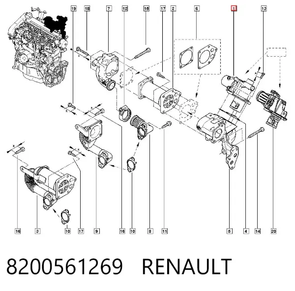Válvula EGR 8200561269 Renault (RVI)