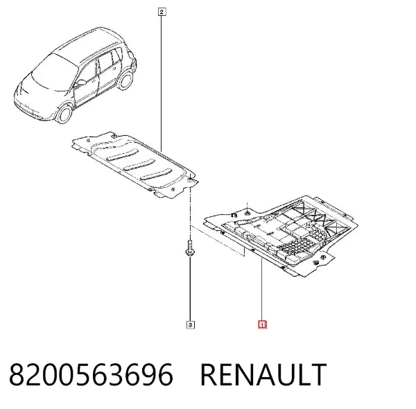 Protección motor / empotramiento 8200563696 Renault (RVI)
