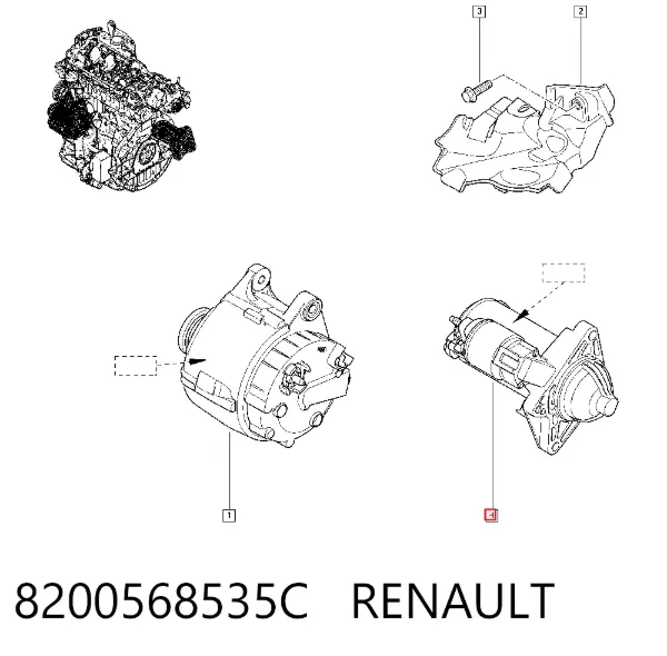 Motor de arranque 8200568535C Renault (RVI)