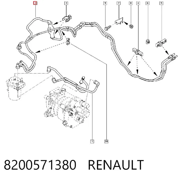 Juego de tuberías de combustible 8200571380 Renault (RVI)