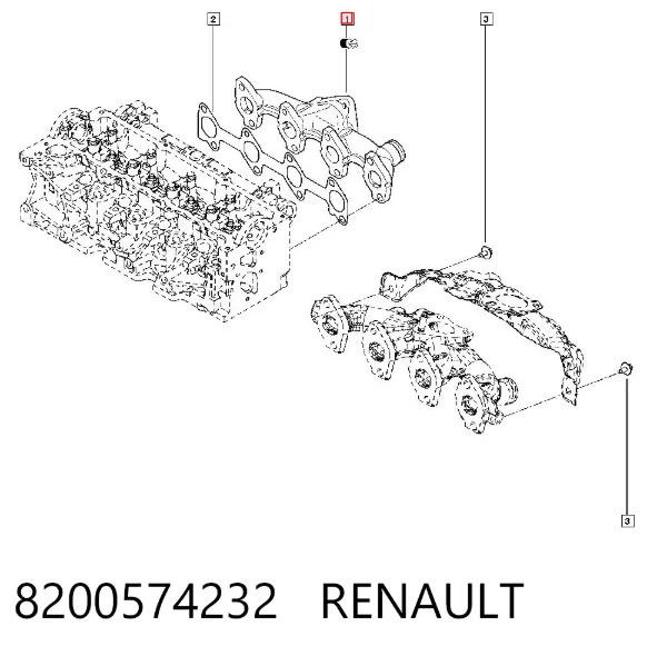 Colector de escape 8200574232 Renault (RVI)